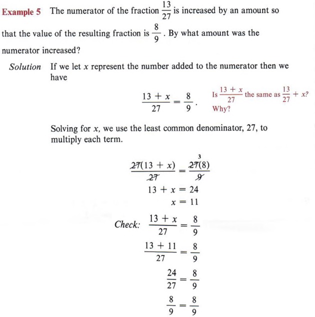 problem solving with algebraic fractions