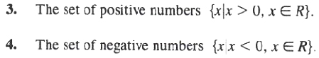 Set of Positive and negative numbers