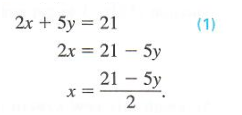 solving the linear equation for x