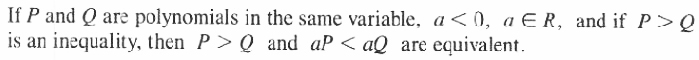 Theorem 3 equivalent inequalities with order relation reverse