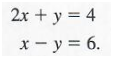 a system of two linear equations with two variables