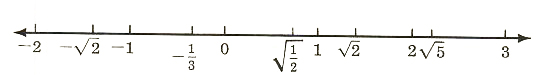 Number lines having irrational and rational numbers